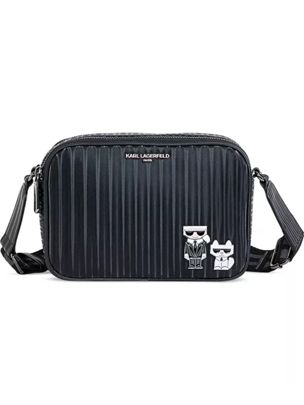 Karl Lagerfeld Maybelle Camera Crossbody Bag - Black Silver